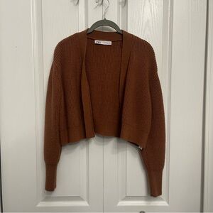 Zara Women's cropped Brown Sweater